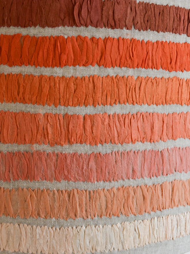 Pink Stripe Embroidered Lampshade