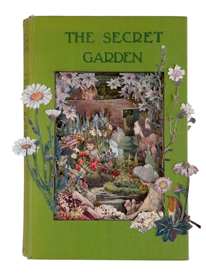 The Secret Garden 'Picture Book' print of an original collaged artwork.