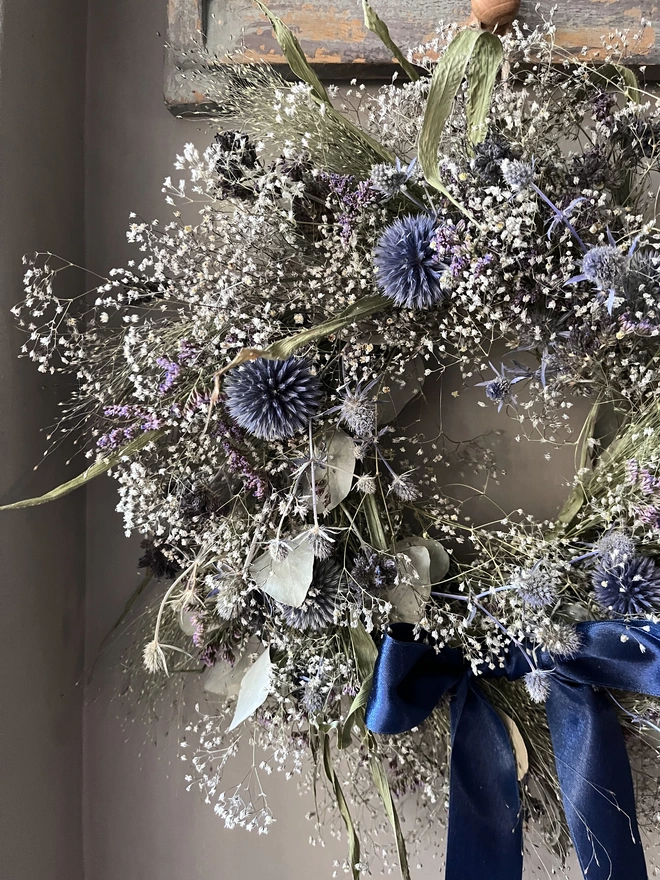 Midnight Meadow Dried Flower Wreath 