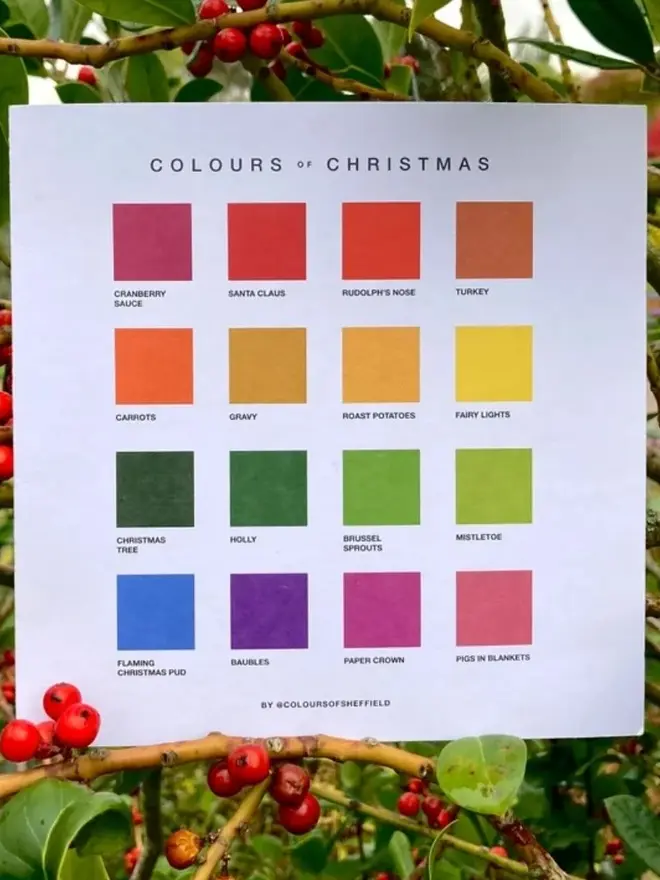 Colours Of Christmas Greetings Card