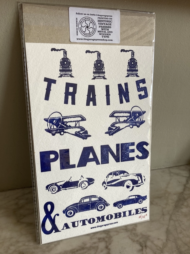 planes trains cars print