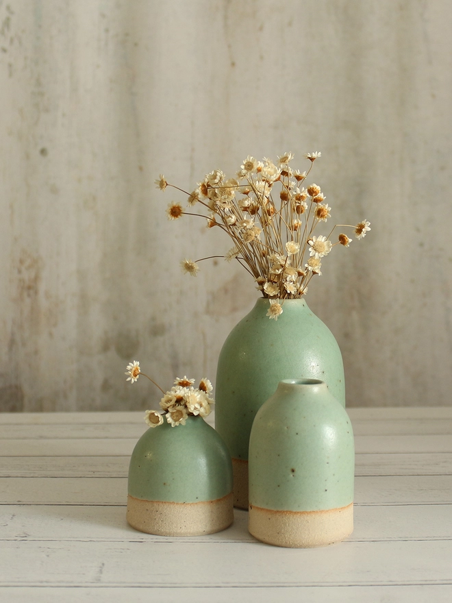 Green Stoneware Vase