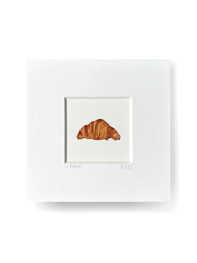 Croissant mini print with white mount on white backdrop