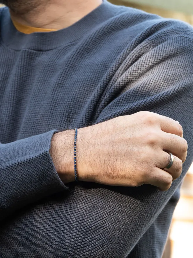 blue bronze bracelet for man