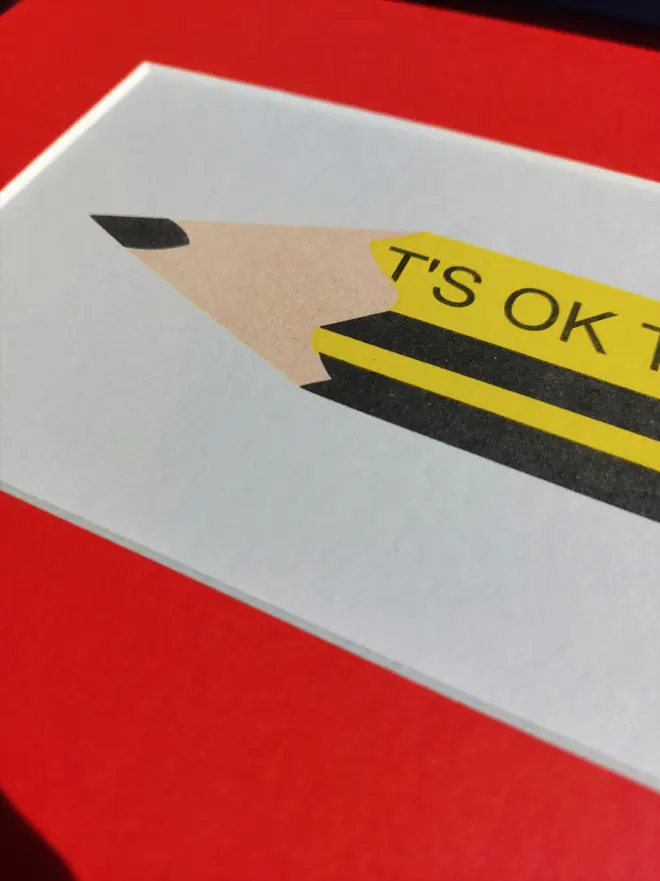 Yellow Pencil Risograph Print Close Up