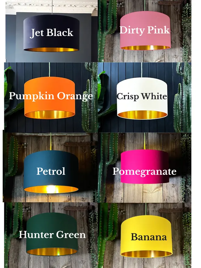 Colourful Cotton Lampshades swatch of colours