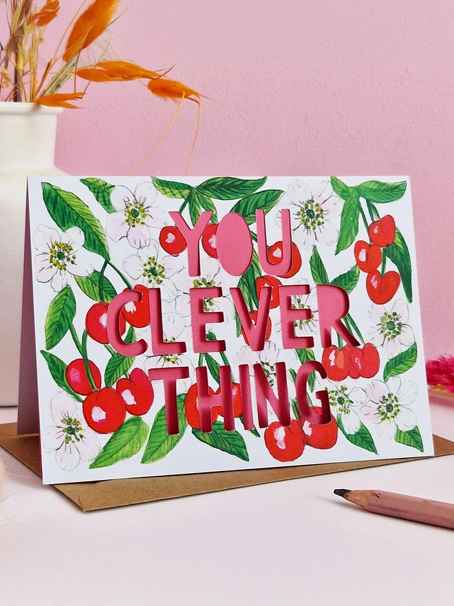 'You Clever Thing' Paper Cut Well Done Card