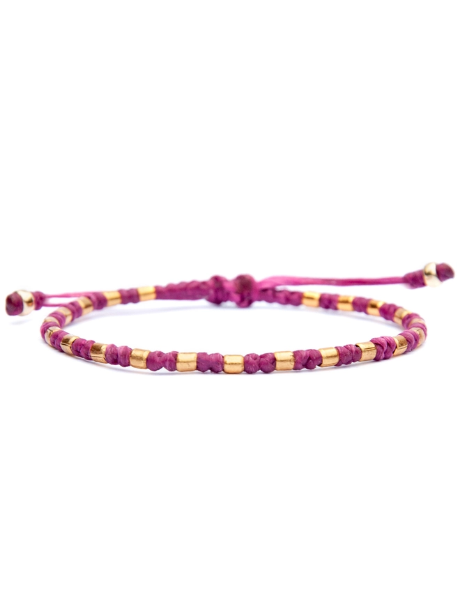 fuchsia rope bracelet made in uk