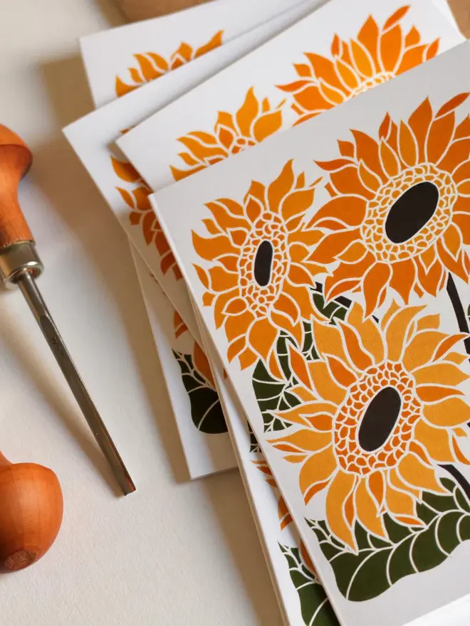 sunflower notecard set