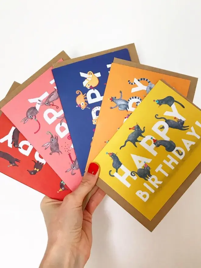 happy birthday cards pack of 6