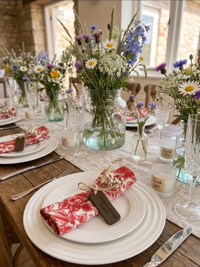 Wedding date place settings