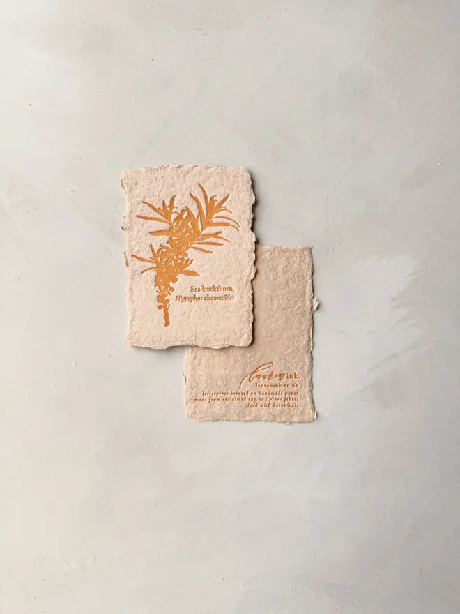 sea buckthorn letterpress print