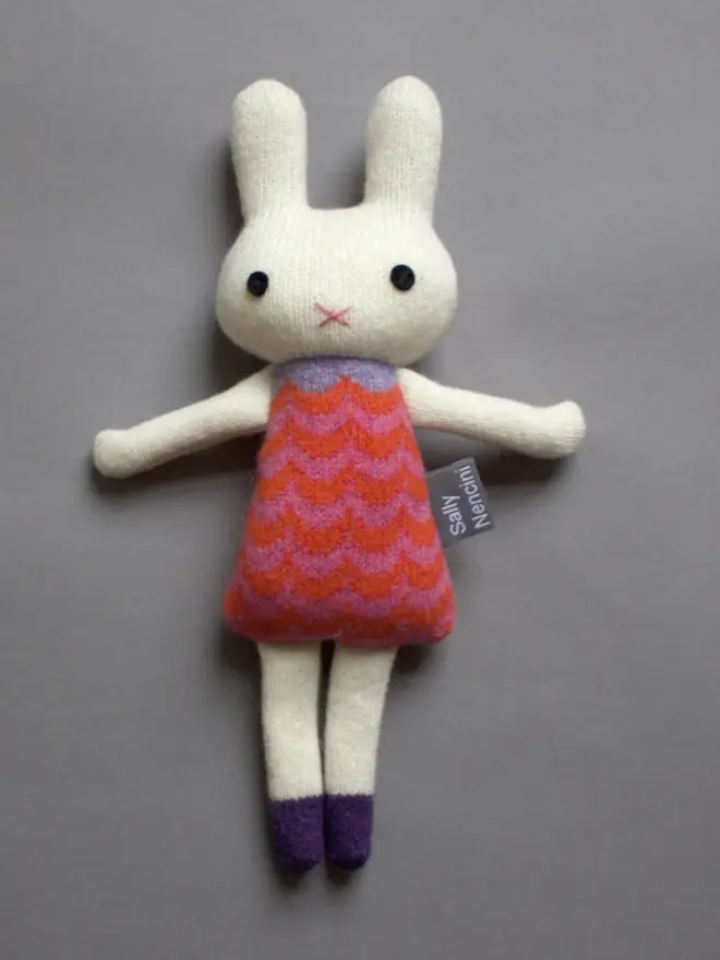 pink dress bunny plush