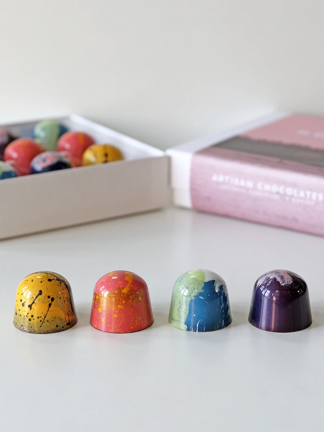Handcrafted chocolate art made by Dorset-based foodie couple, Anna & Dan.