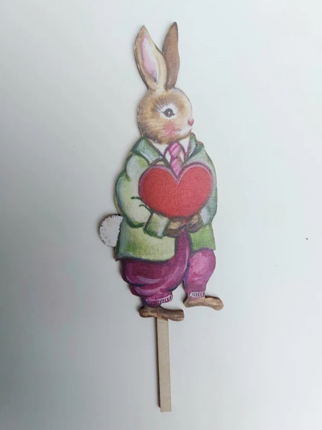 Boy rabbit cake topper