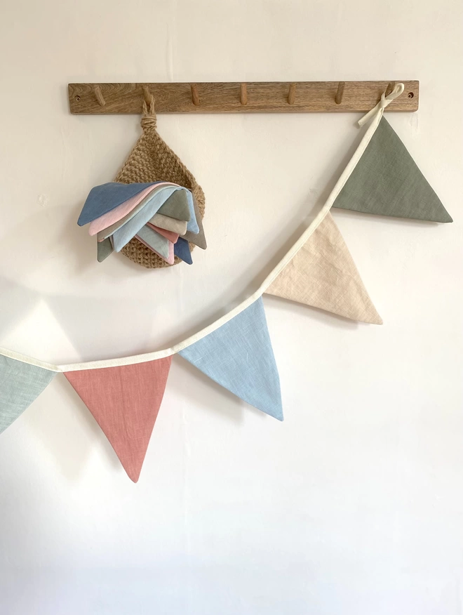 Linen bunting for children's bedrooms and nurseries