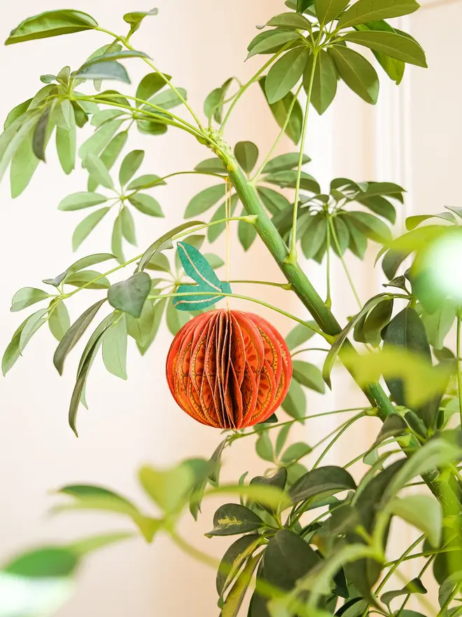 Orange Honeycomb Ornament (Set Of 6)