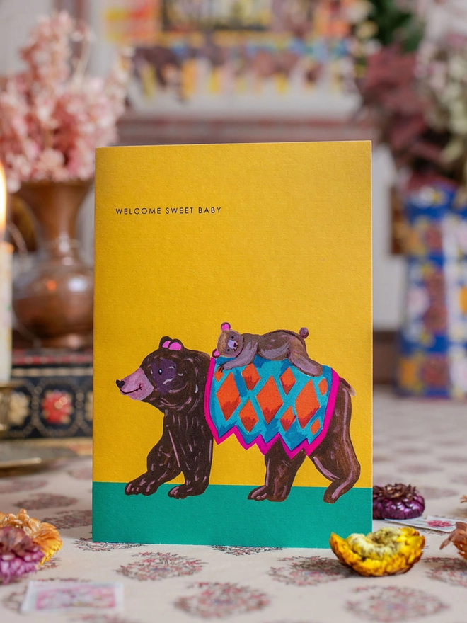 bear new baby card