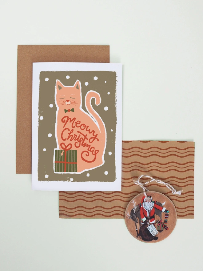 Jade Fisher Meowy Christmas Greeting Card