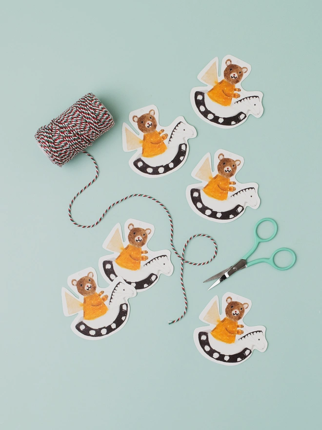 Rocking Horse Bear Gift Tags 
