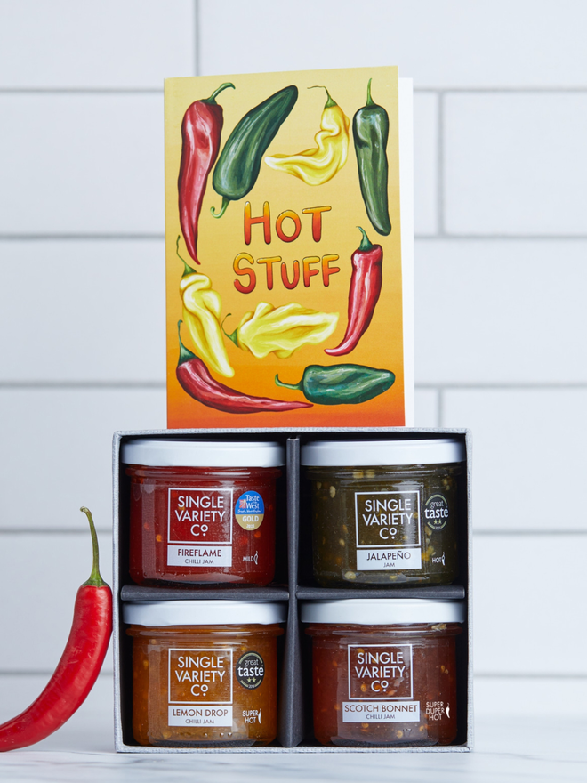 Chilli Jam Gift Box mild to super hot with greeting card