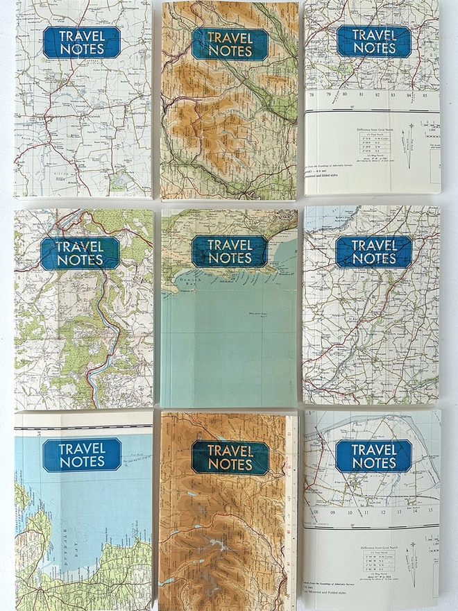 various styles of travel note book