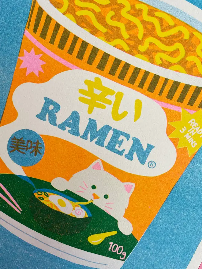Ramen Risograph Print