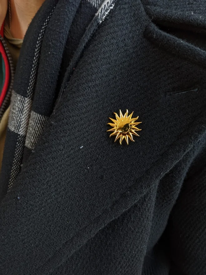 siren sun spinning enamel pin