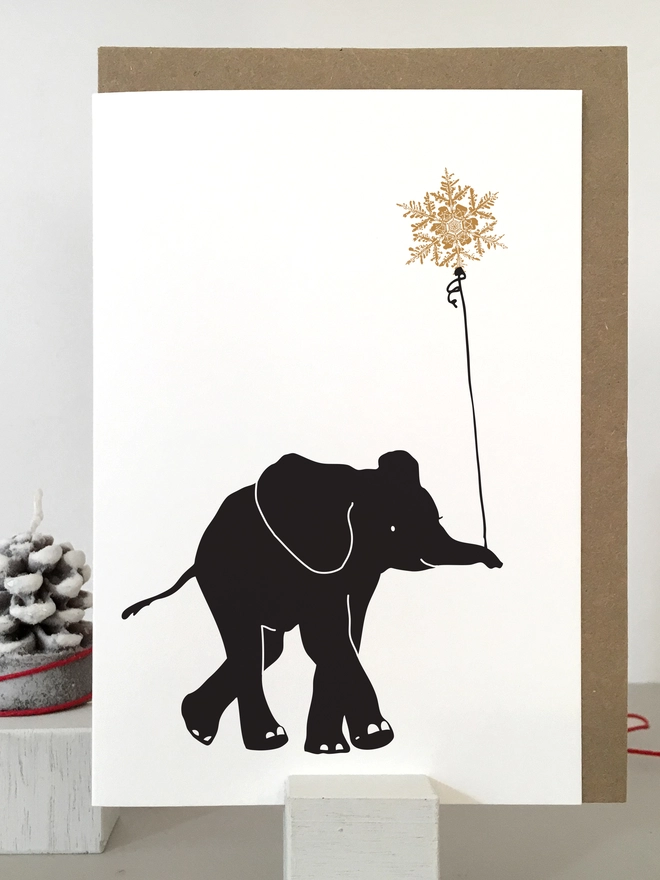 Elephant Christmas Card