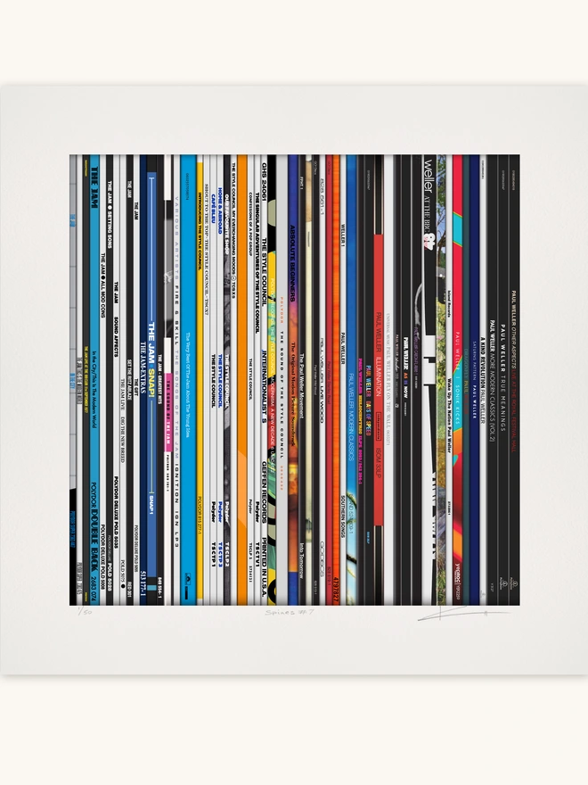 Fine Art print of vinyl records Paul Weller album spines