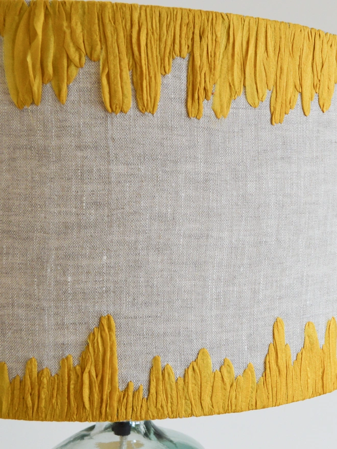 Yellow Edged Embroidered Lampshade
