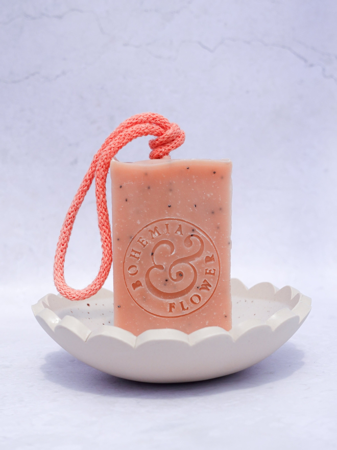 Floral & Poppy Seed Garden Soap On A Rope