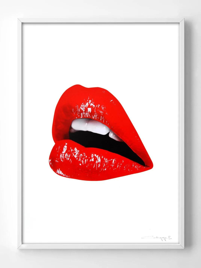feminist red lip screen print