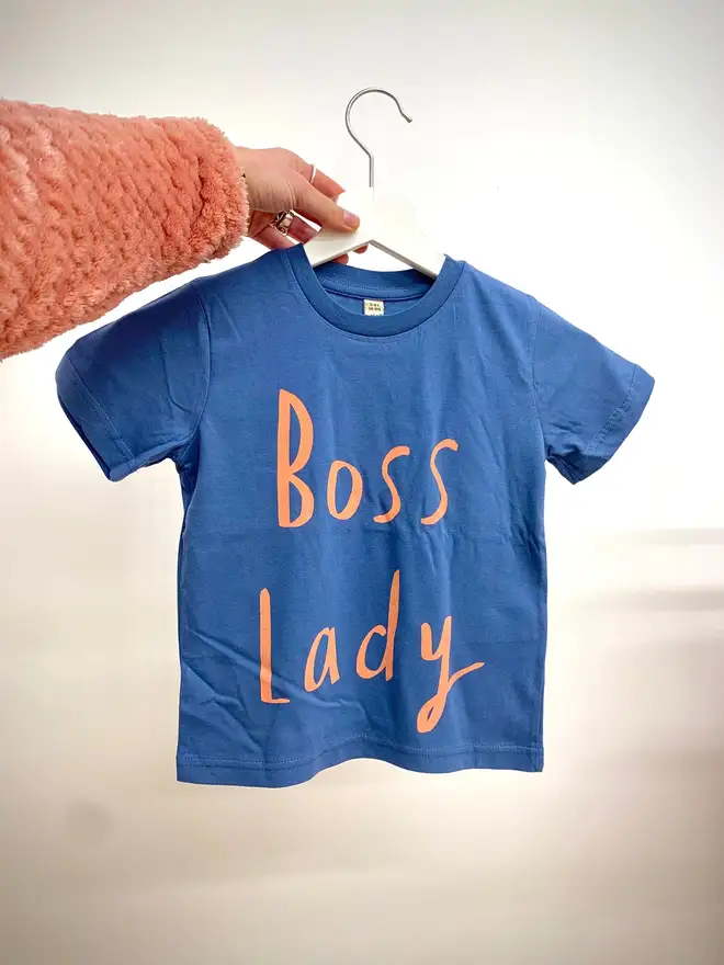 The iconic mini Boss Lady tshirt in denim blue