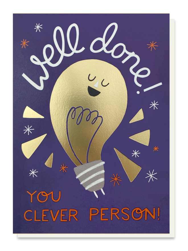 clever person lightbulb card