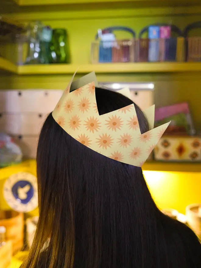 yellow paper party crown