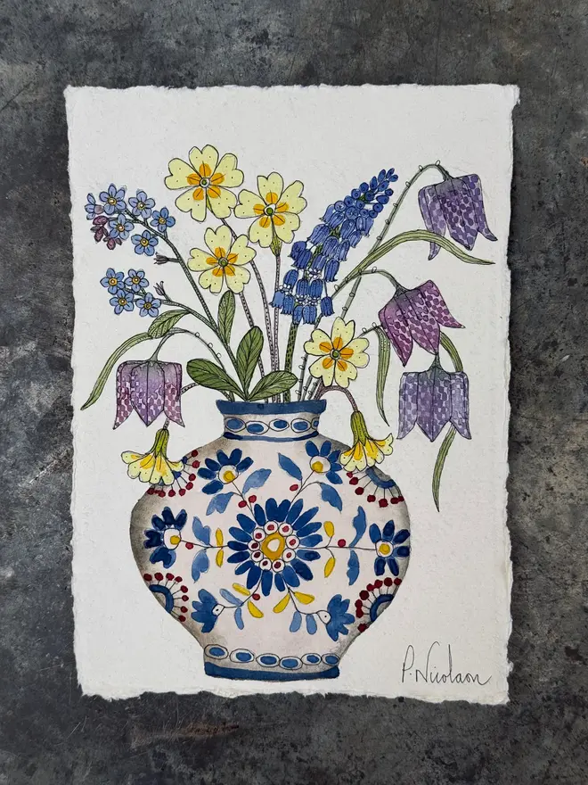 'Primroses, Forget-Me-Nots, Hyacinths & Fritillary Flowers'