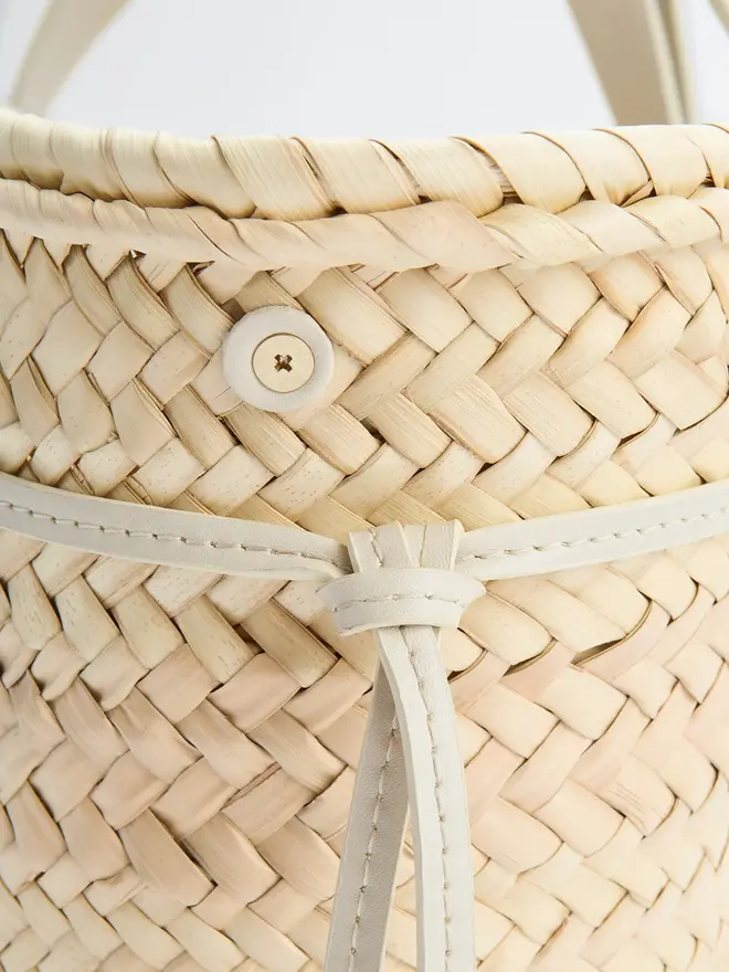 Pampelonne Maxi Crème Palm Leaf Basket