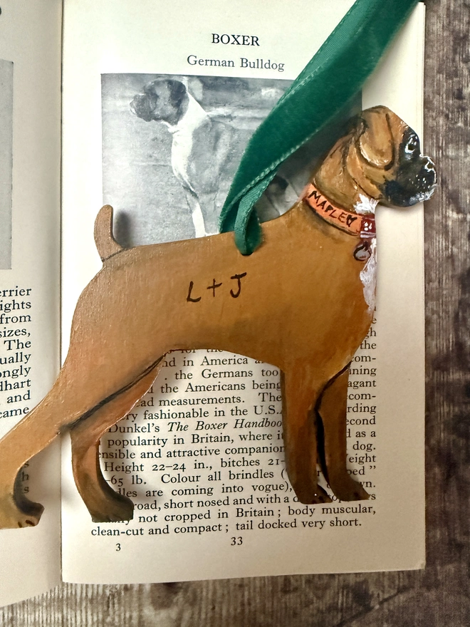 Boxer Dog Wedding Engagement Keepsake hanging decoration
