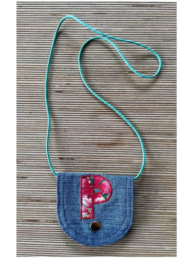 Denim Mini Neck Cord Coin Purse