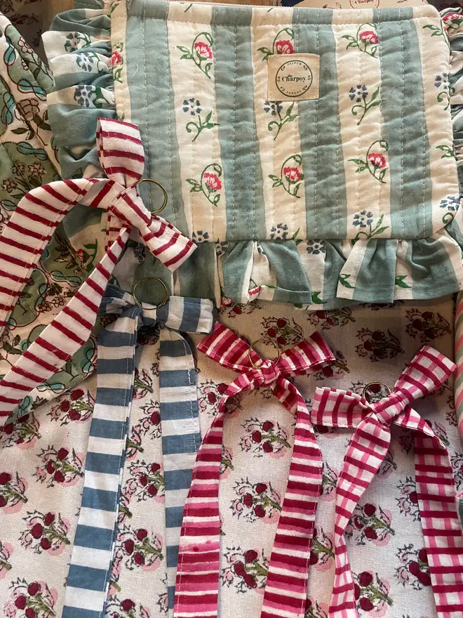 Olive Green And White Bows