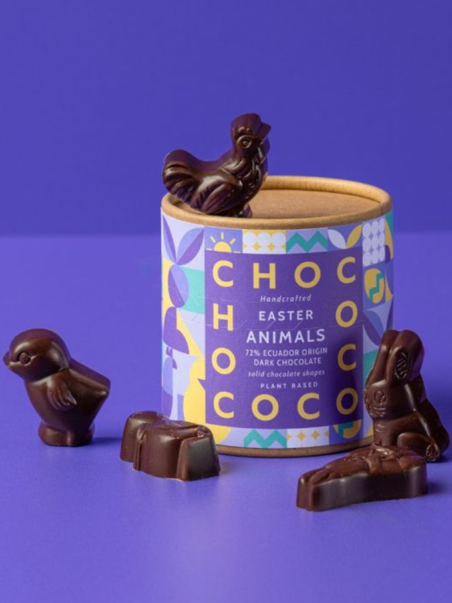 dark chocolate assorted easter animal shapes