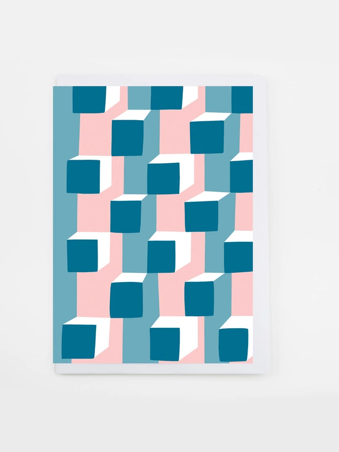 cube pattern greetings card