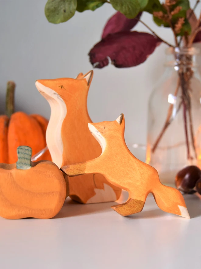  Wooden Fox Sitting Toy 