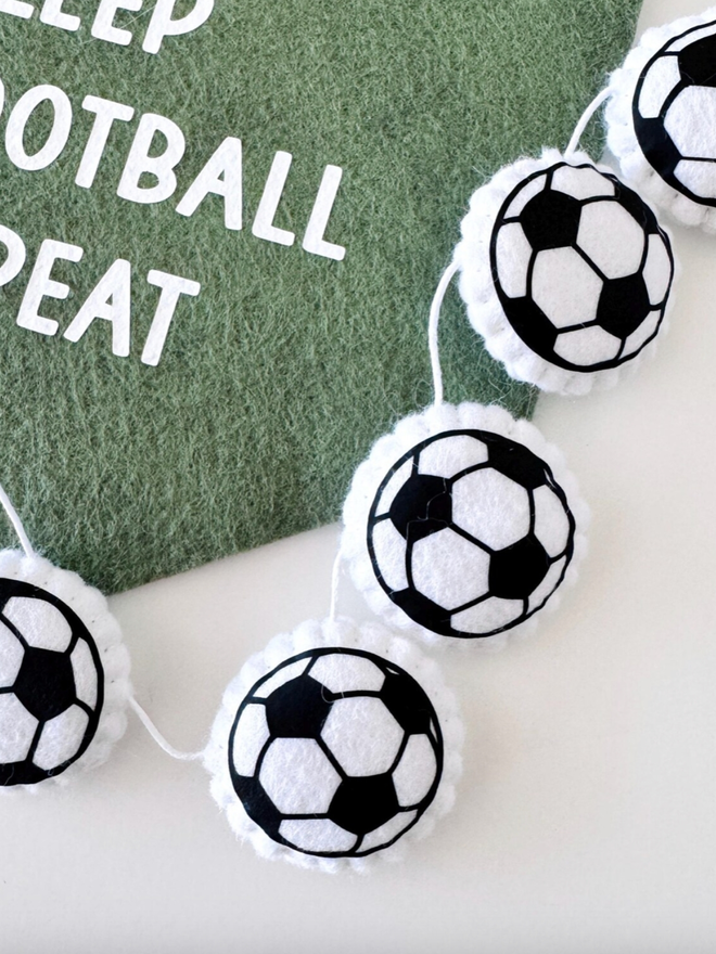 Mini Football Garland. A garland of small footballs.