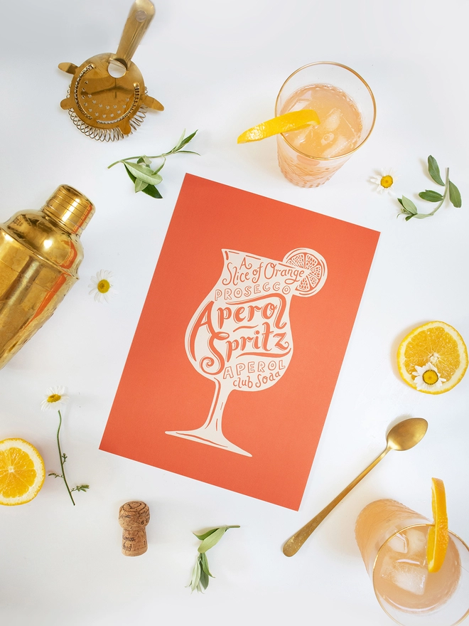 Aperol Spritz Cocktail drink artwork