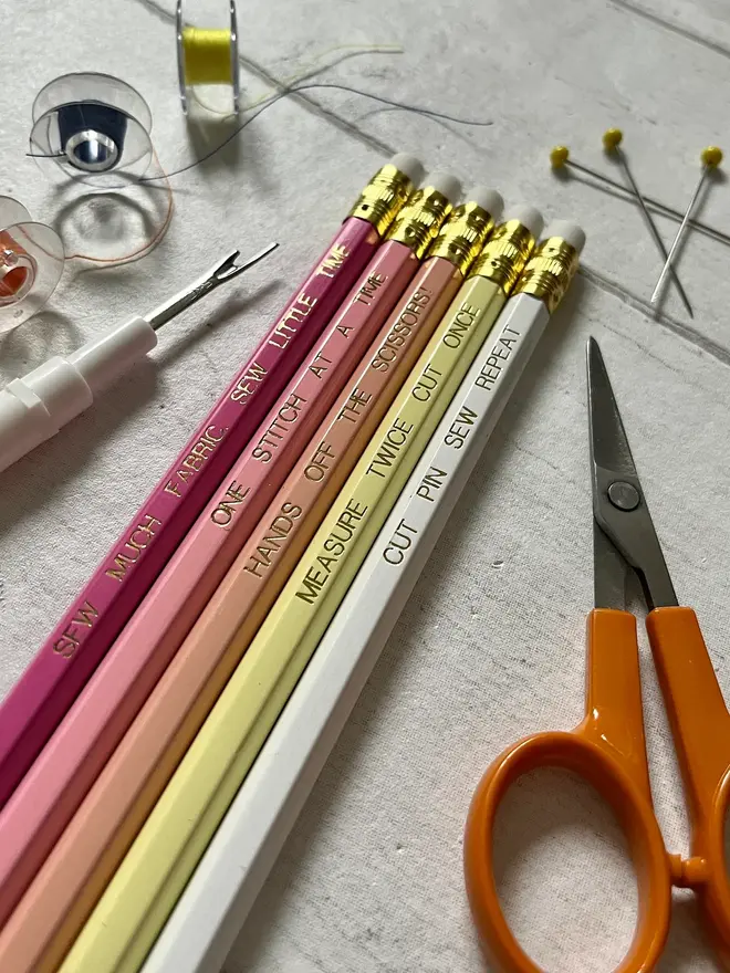 Sewing Themed Pencils (Set Of 5)