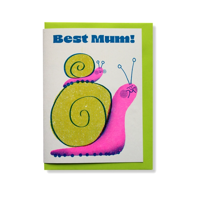 'Best Mum' A6 Mothers Day Snail Card