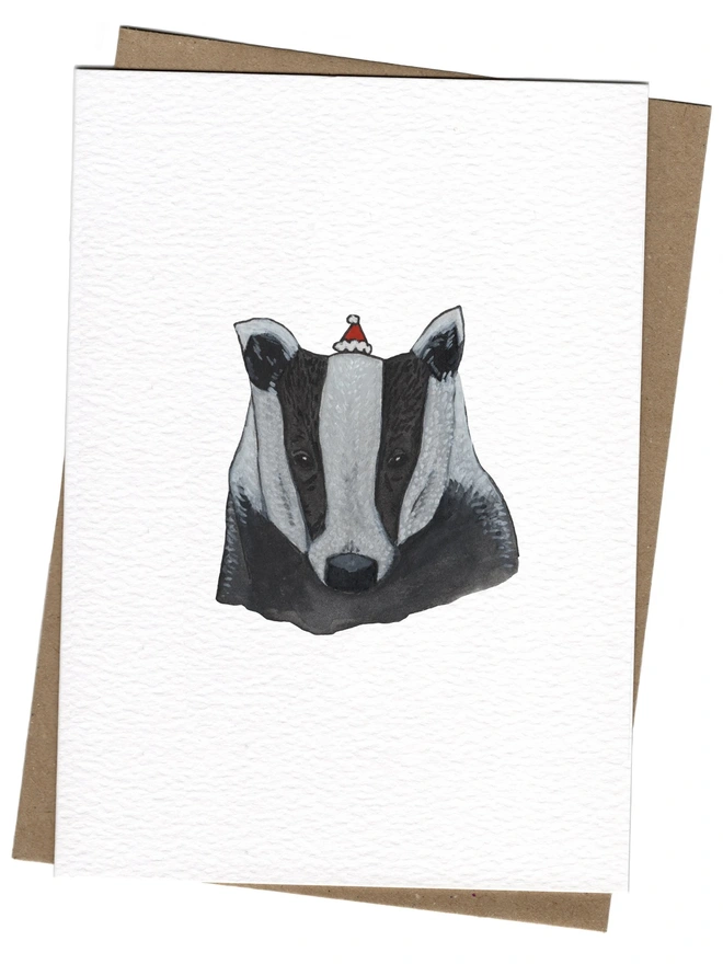 Badger Christmas Card