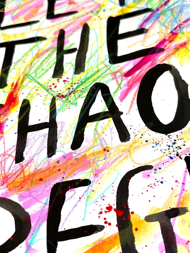 "Let The Chaos Begin" Original artwork in ink, watercolour, pen and pencils. Inspired by the school holidays and parenting in general